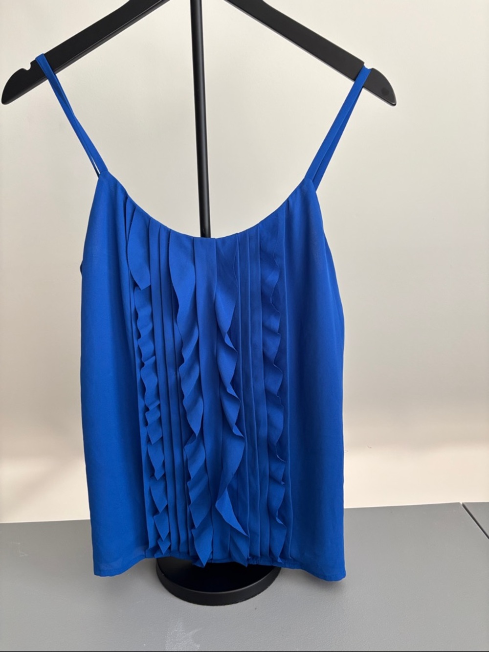 LOFT Royal Blue Ruffle-Front Spaghetti Strap Camisole